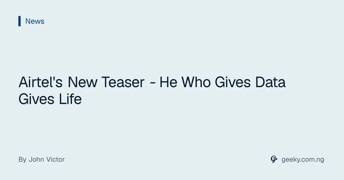 Airtel's New Teaser - He Who Gives Data Gives Life