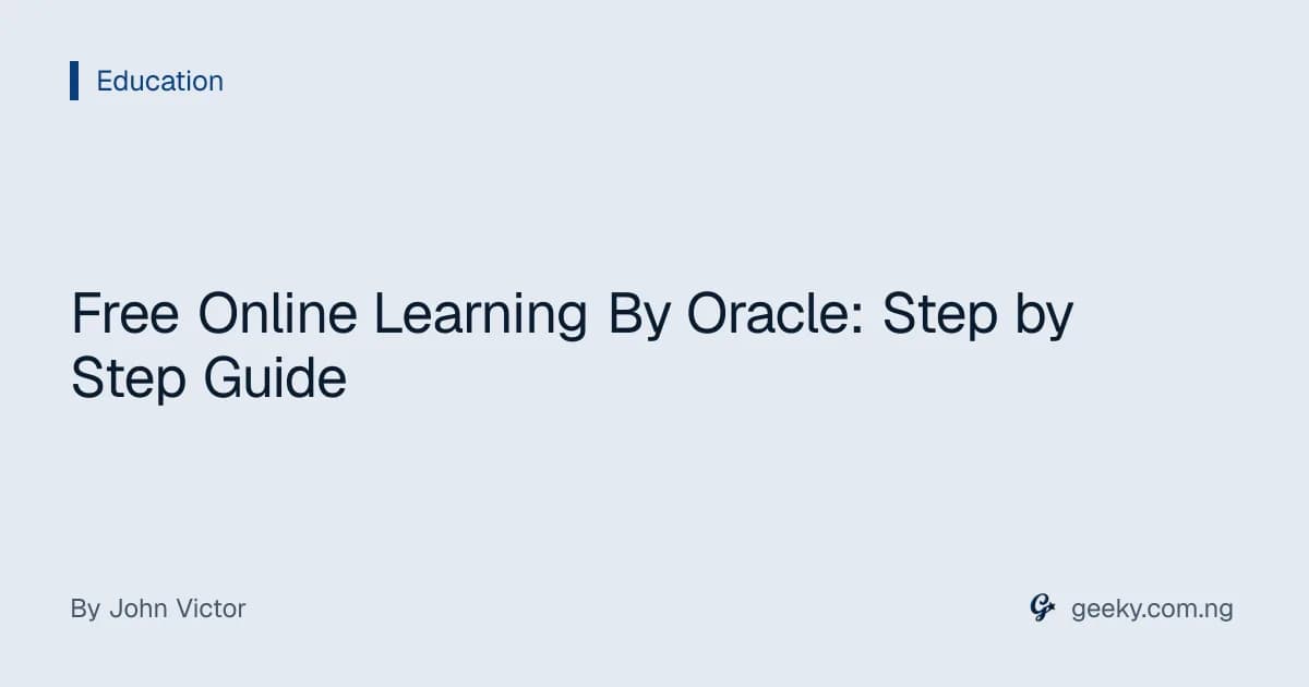 Free Online Learning By Oracle: Step by Step Guide