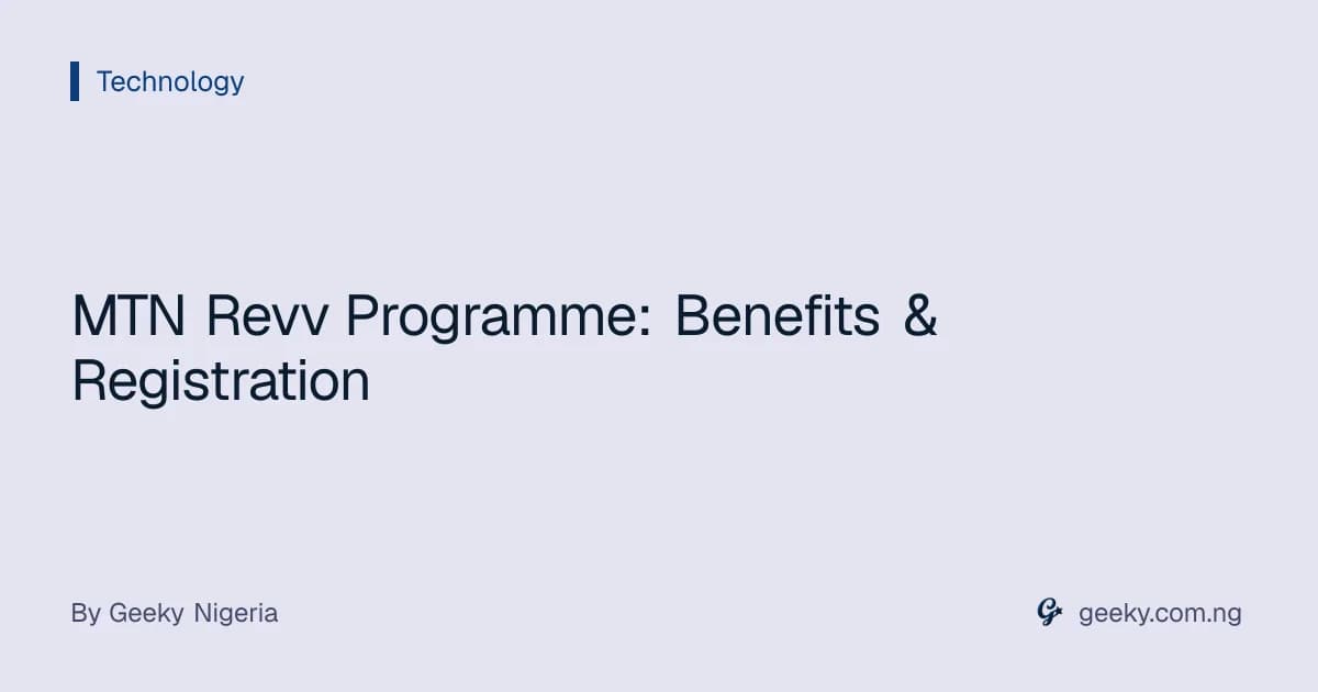 MTN Revv Programme: Benefits & Registration