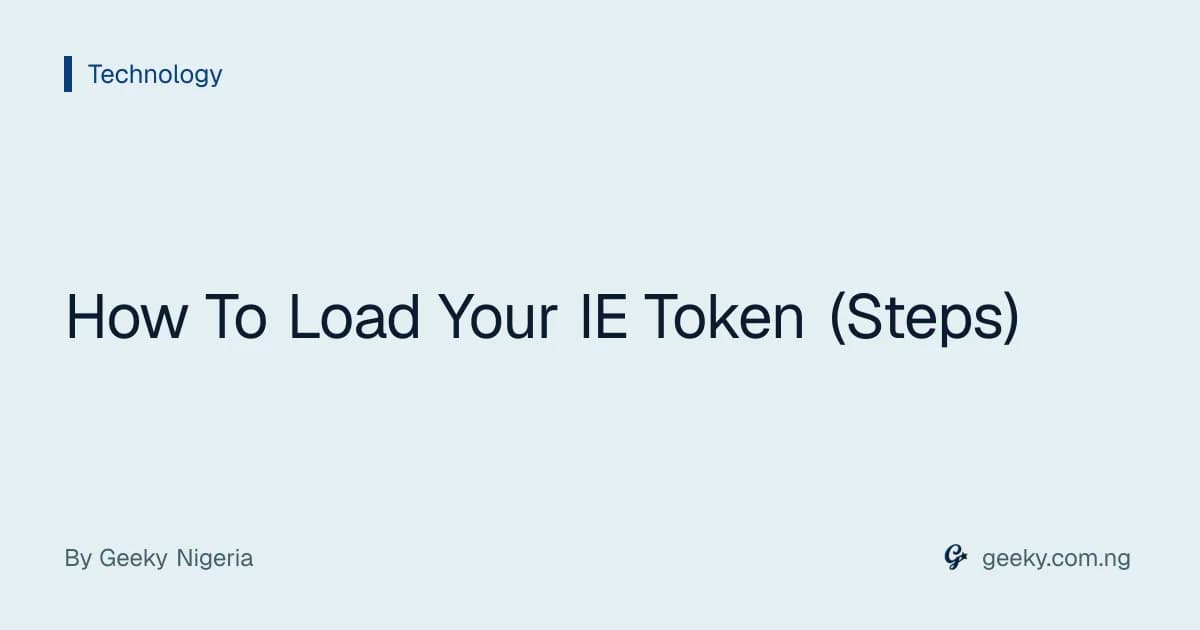 How To Load Your IE Token (Steps)