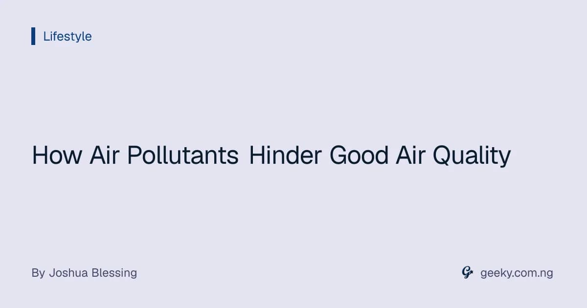 How Air Pollutants Hinder Good Air Quality