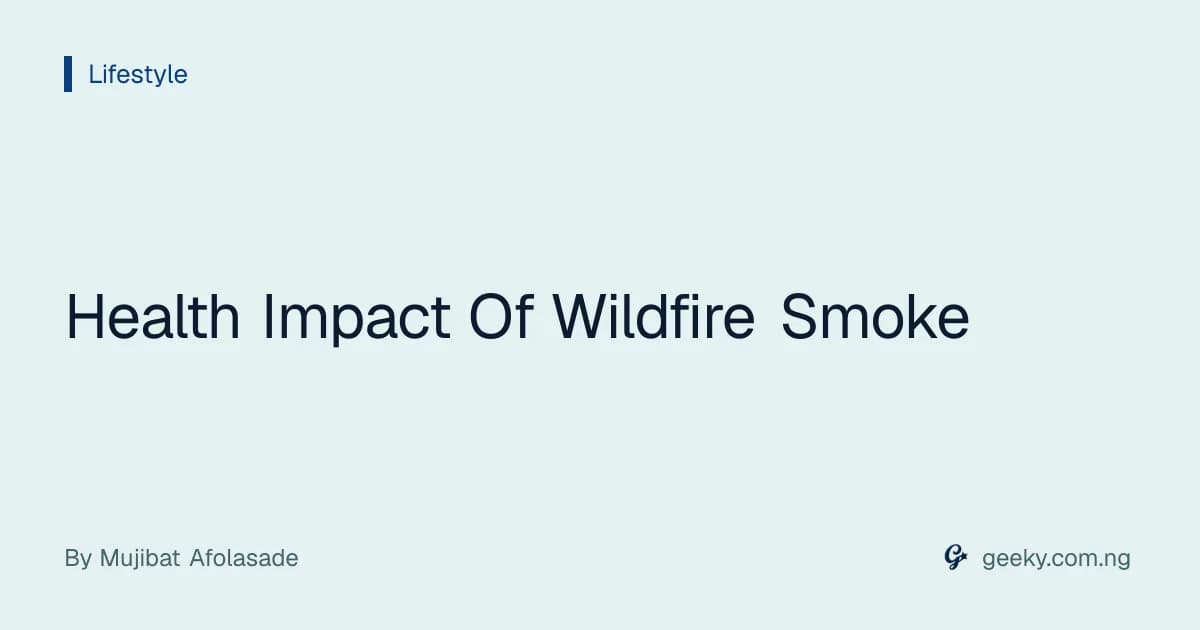 Health Impact Of Wildfire Smoke