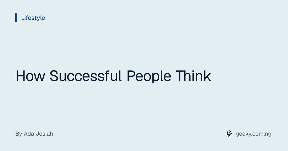 How Successful People Think