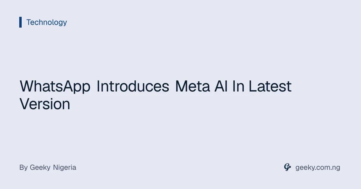 WhatsApp Introduces Meta AI In Latest Version