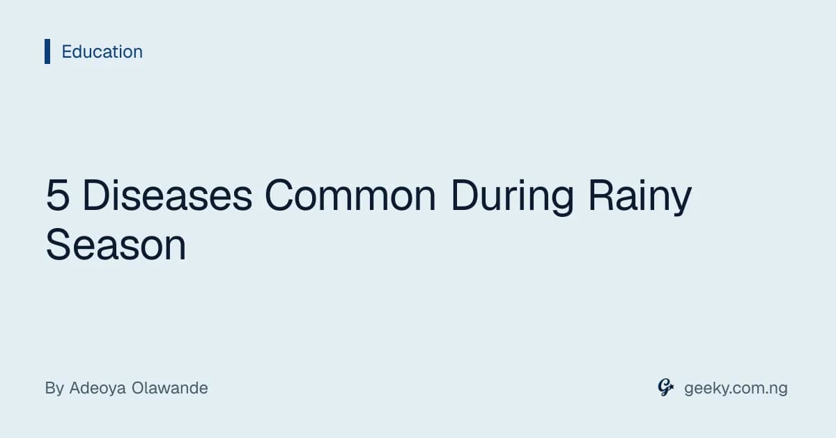 5 Diseases Common During Rainy Season