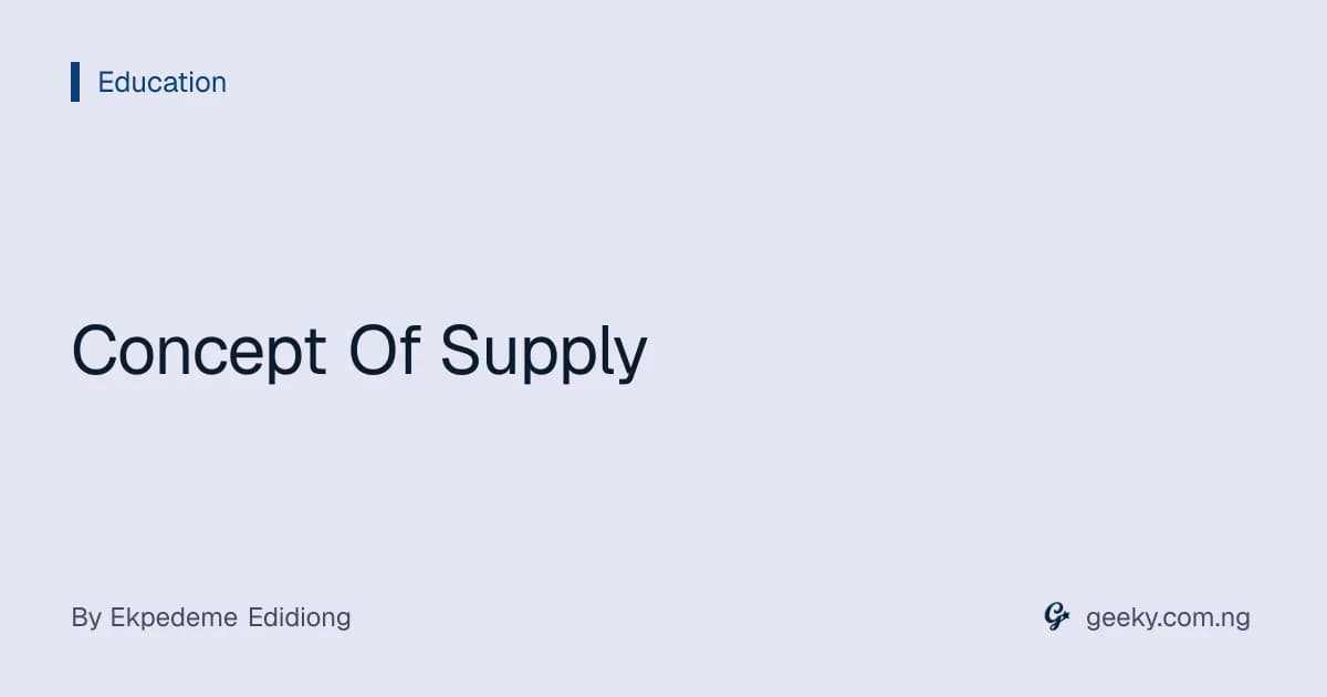 Concept Of Supply