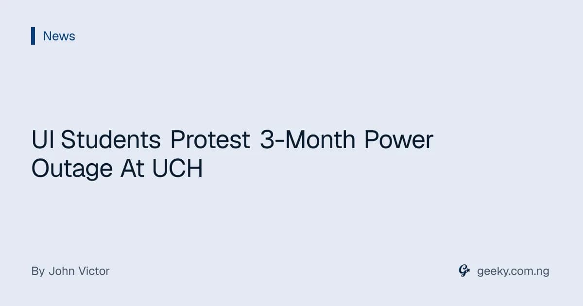 UI Students Protest 3-Month Power Outage At UCH