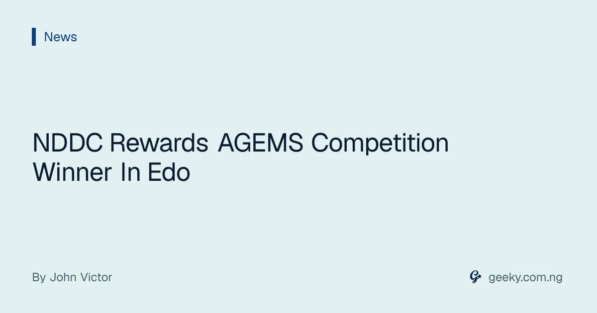 NDDC Rewards AGEMS Competition Winner In Edo