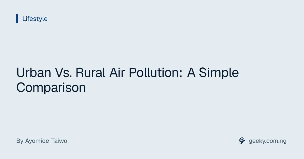 Urban Vs. Rural Air Pollution: A Simple Comparison