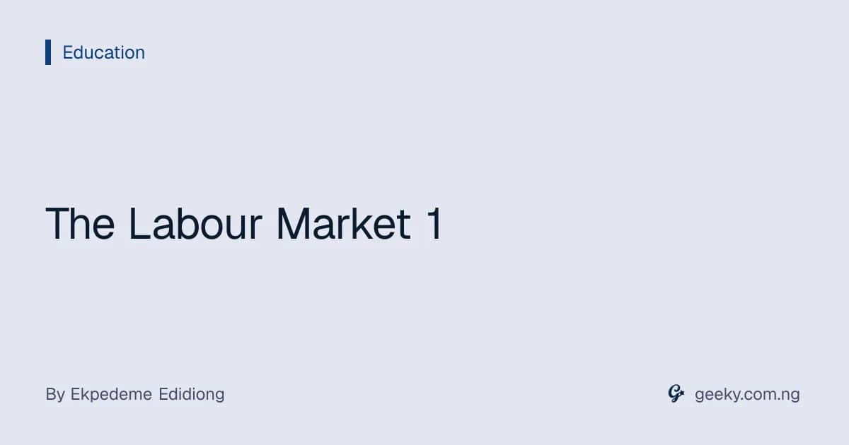 The Labour Market 1
