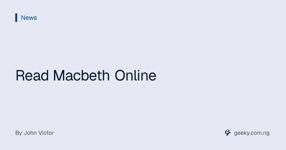 Read Macbeth Online
