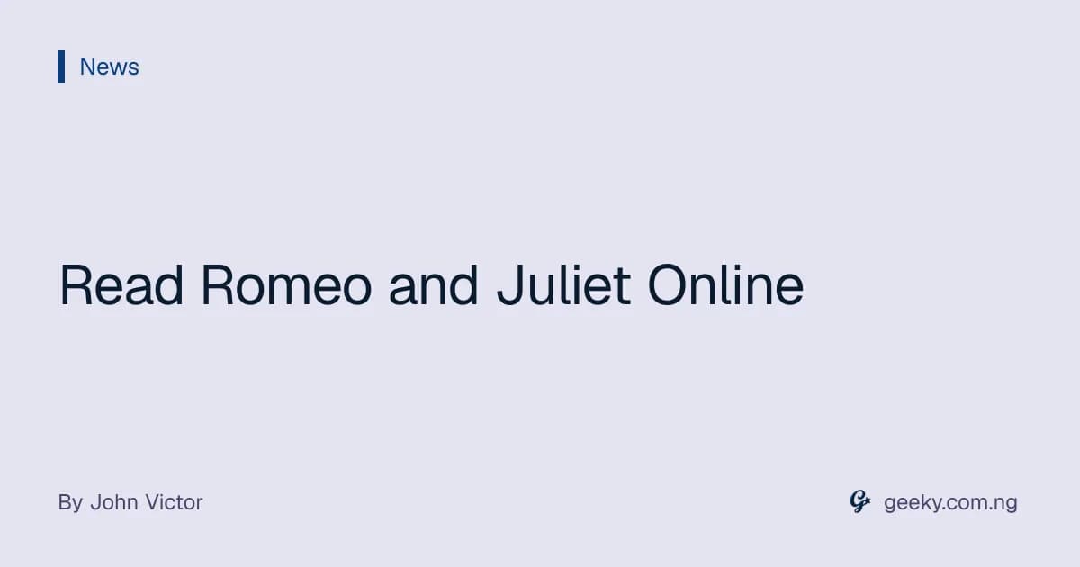 Read Romeo and Juliet Online