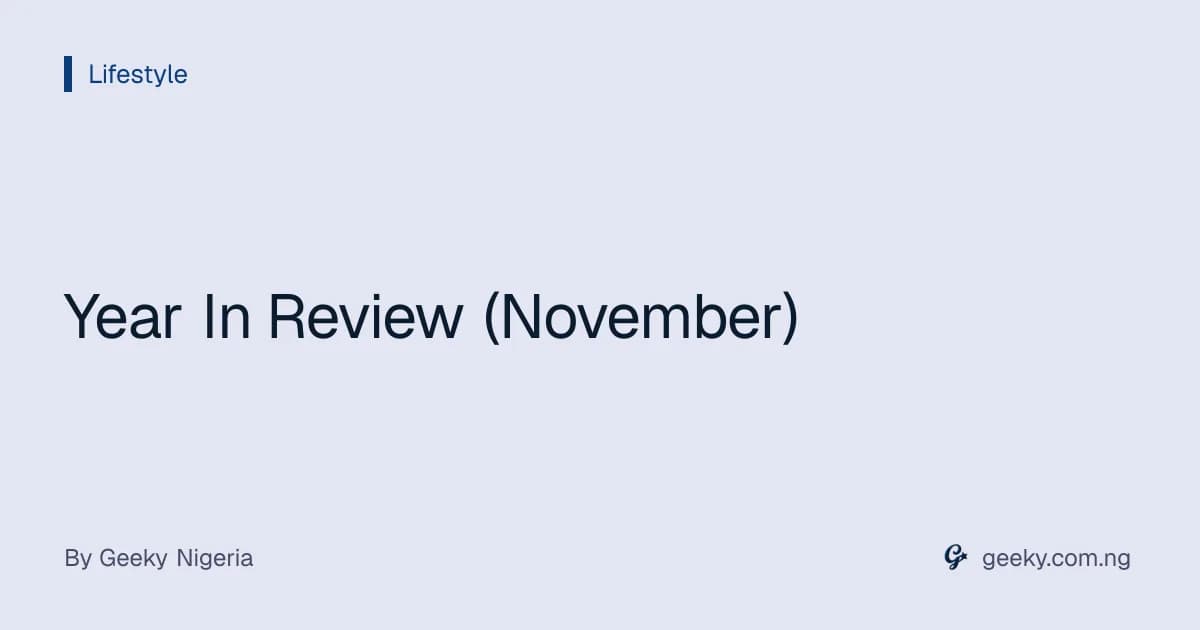 Year In Review (November)