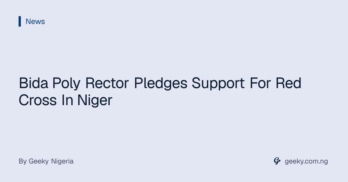 Bida Poly Rector Pledges Support For Red Cross In Niger