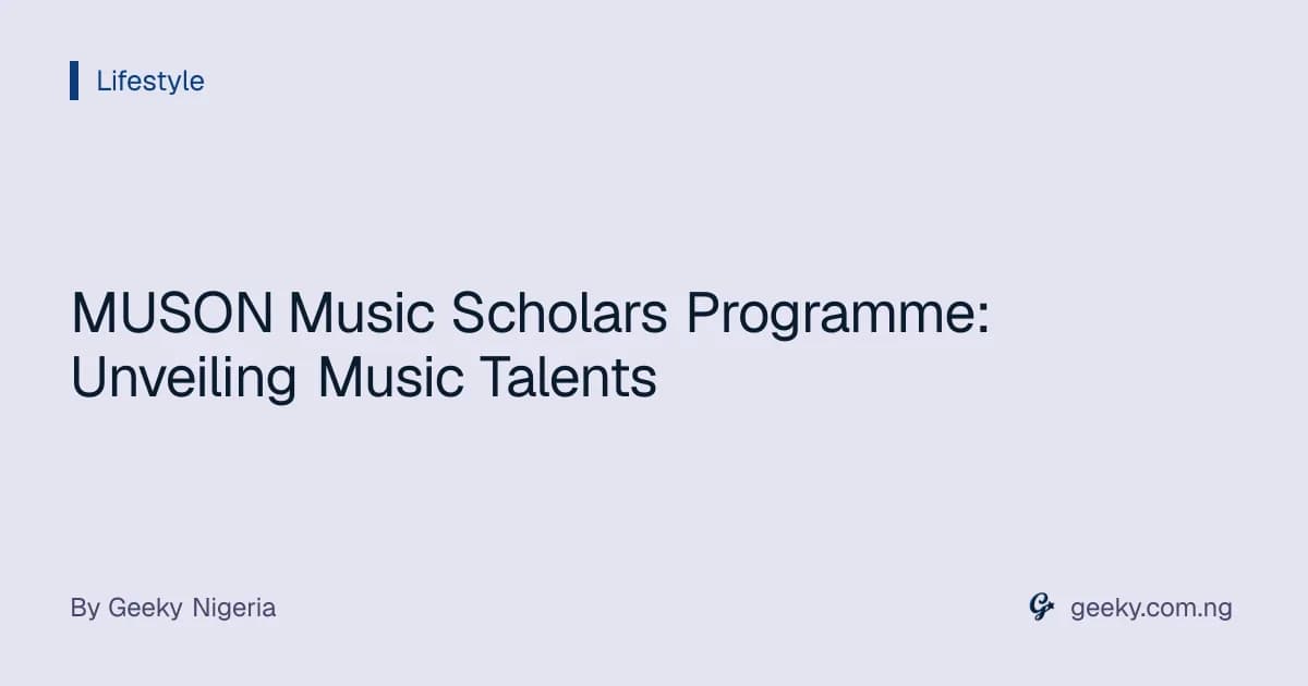MUSON Music Scholars Programme: Unveiling Music Talents