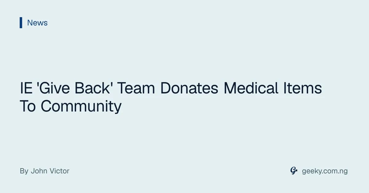 IE 'Give Back' Team Donates Medical Items To Community
