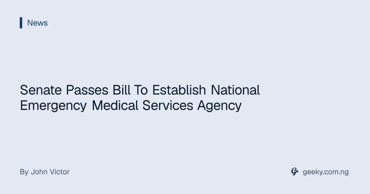 Senate Passes Bill To Establish National Emergency Medical Services Agency