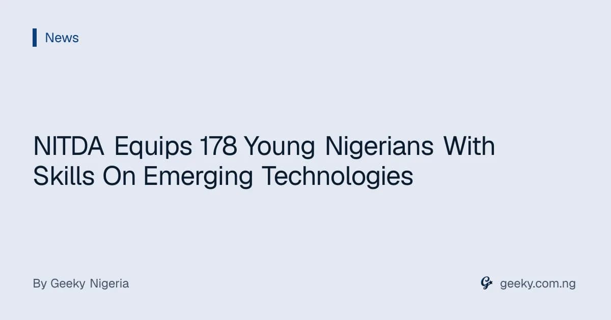NITDA Equips 178 Young Nigerians With Skills On Emerging Technologies