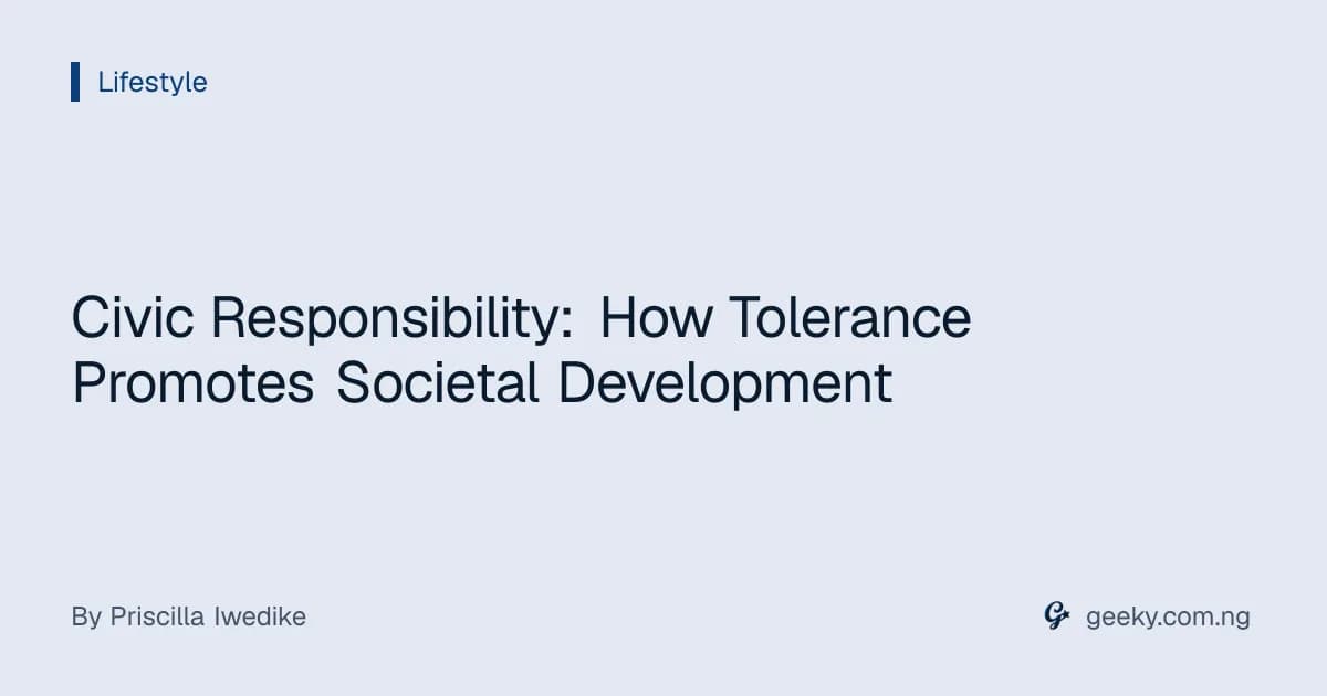 Civic Responsibility: How Tolerance Promotes Societal Development