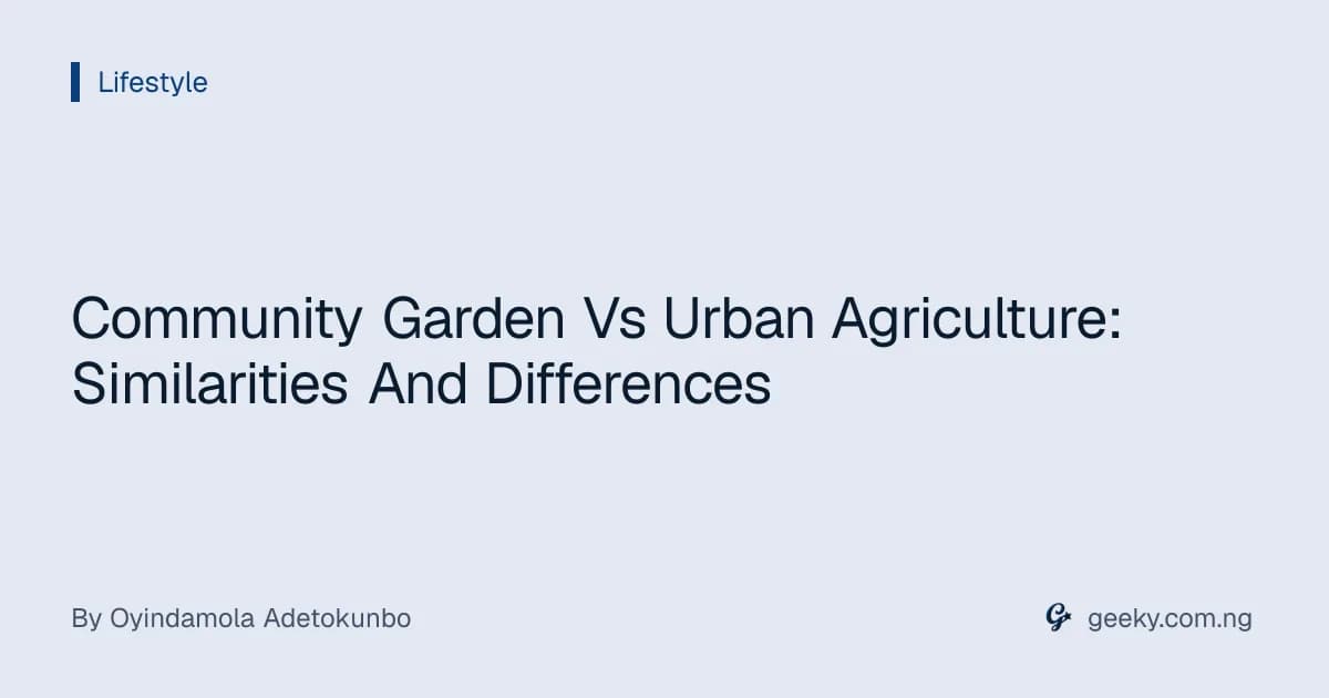 Community Garden Vs Urban Agriculture: Similarities And Differences