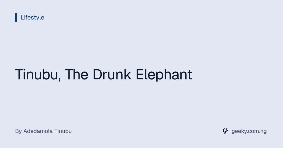 Tinubu, The Drunk Elephant