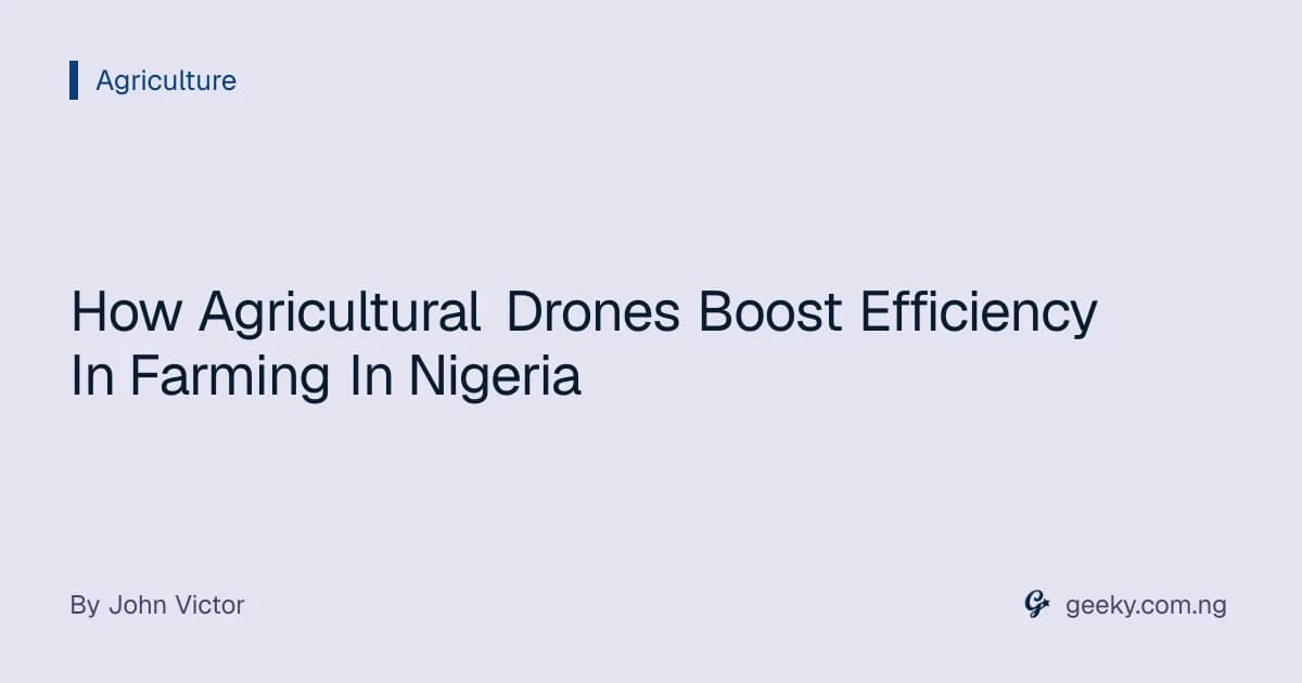 How Agricultural Drones Boost Efficiency In Farming In Nigeria