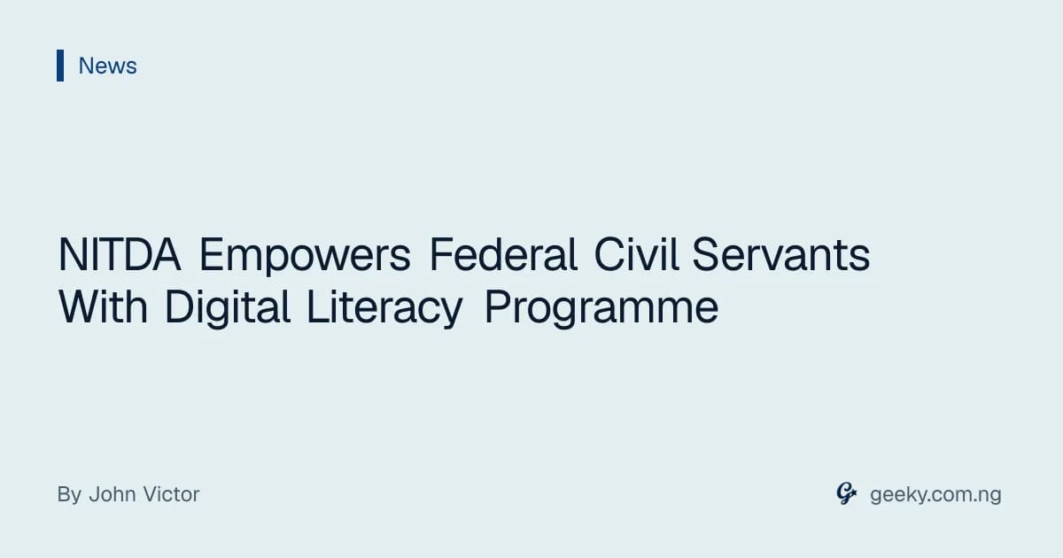 NITDA Empowers Federal Civil Servants With Digital Literacy Programme