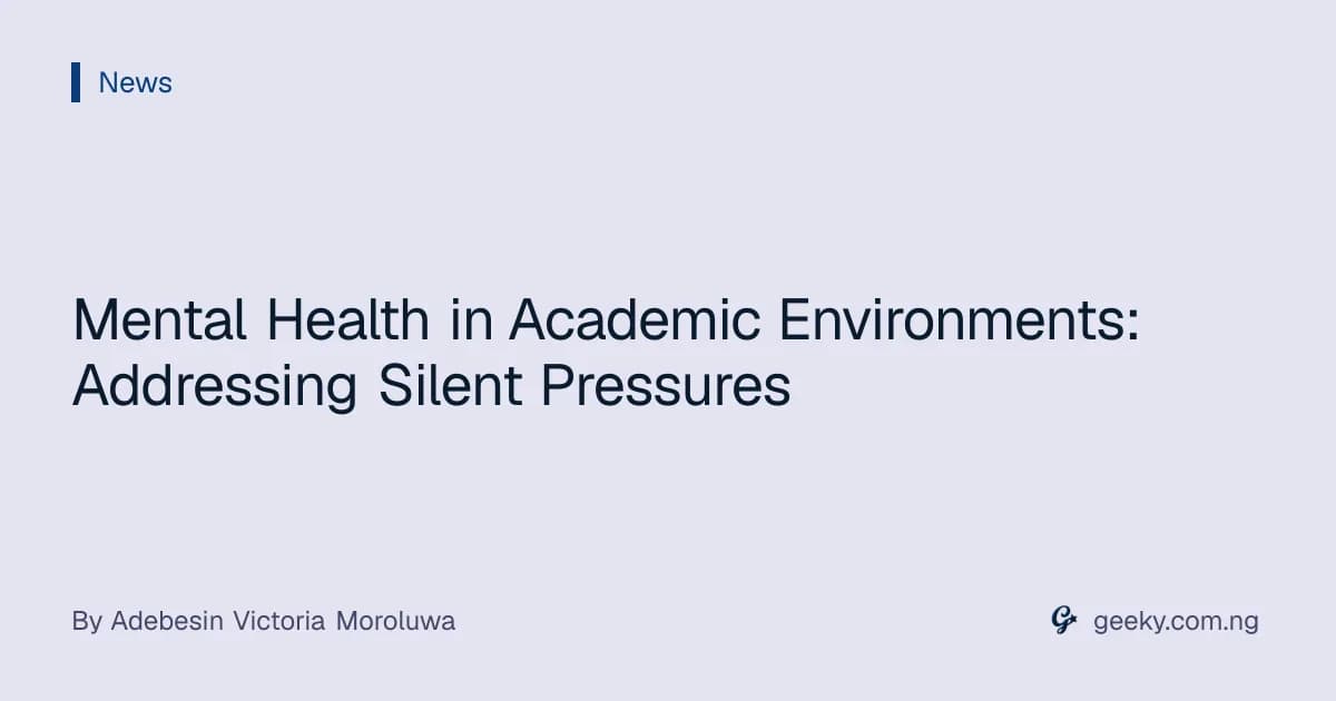 Mental Health in Academic Environments: Addressing Silent Pressures