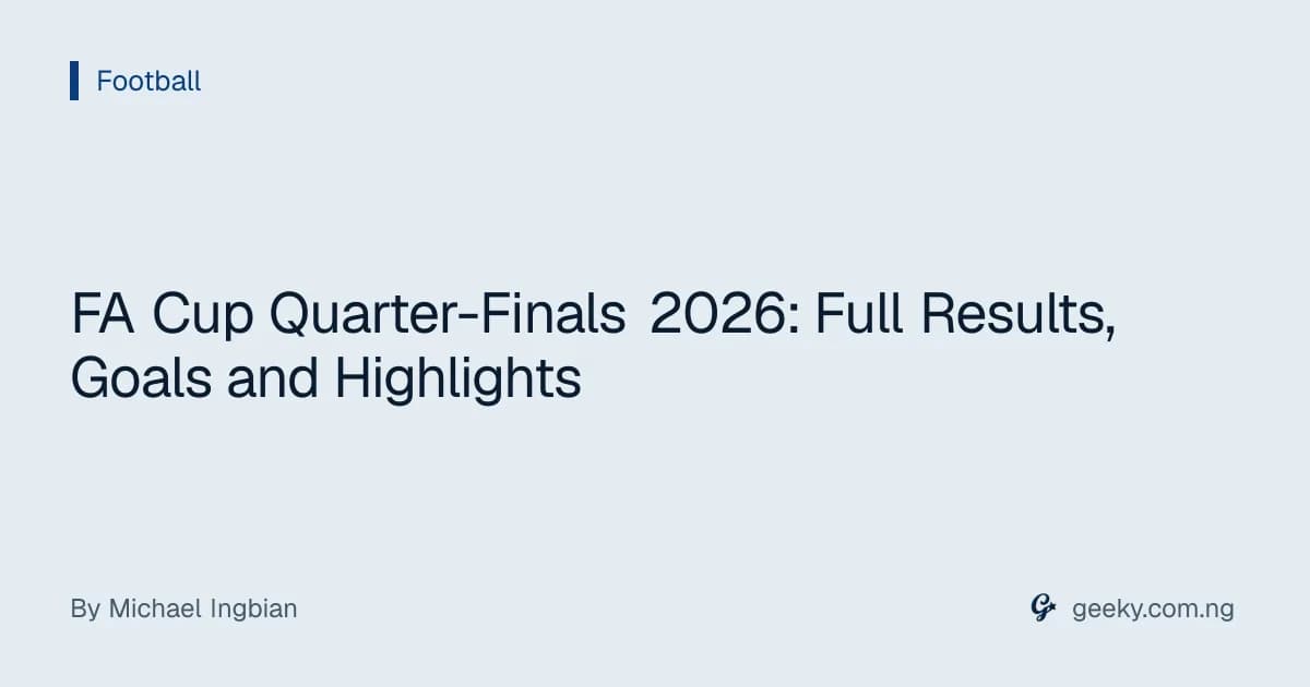 FA Cup Quarter-Finals 2026: Full Results, Goals and Highlights