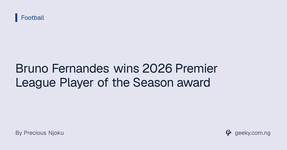 Bruno Fernandes wins 2026 Premier League Player of the Season award