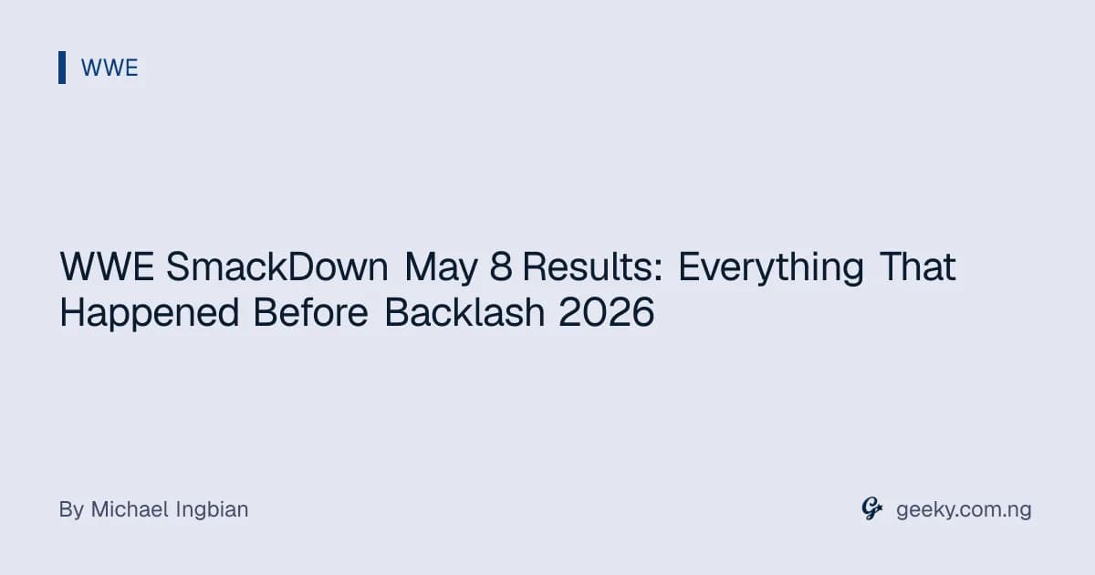 WWE SmackDown May 8 Results: Everything That Happened Before Backlash 2026