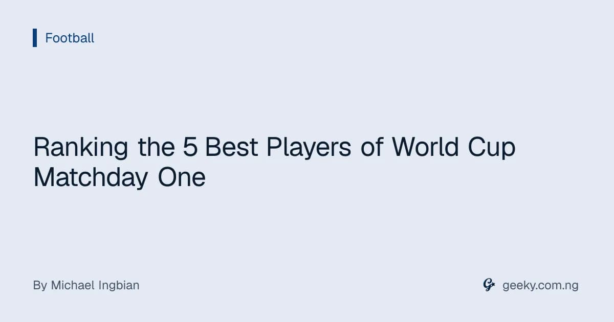Ranking the 5 Best Players of World Cup Matchday One