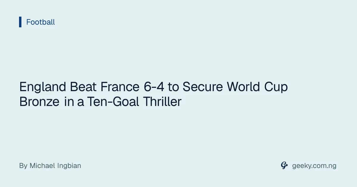 England Beat France 6-4 to Secure World Cup Bronze in a Ten-Goal Thriller