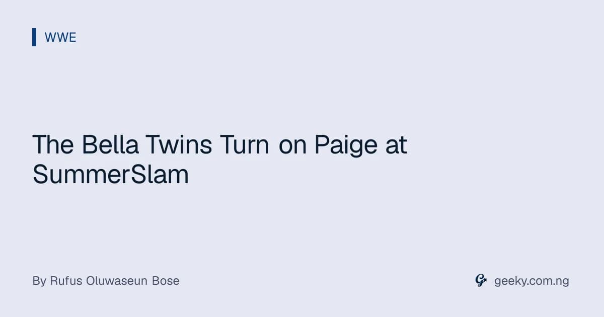 The Bella Twins Turn on Paige at SummerSlam