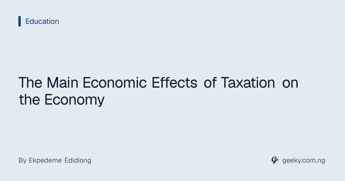 The Main Economic Effects of Taxation on the Economy