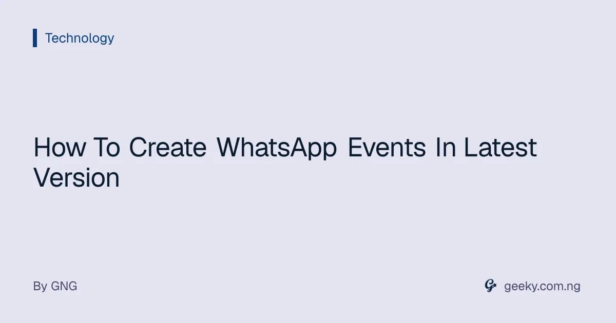 How To Create WhatsApp Events In Latest Version