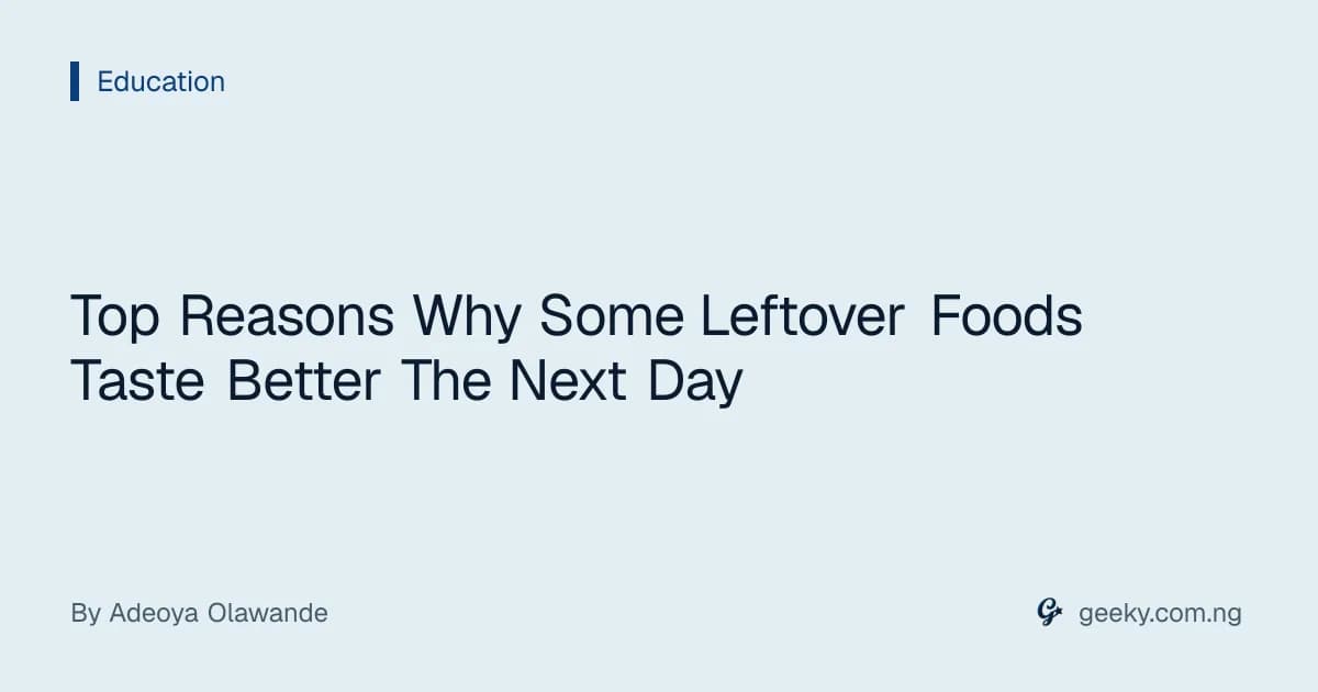 Top Reasons Why Some Leftover Foods Taste Better The Next Day