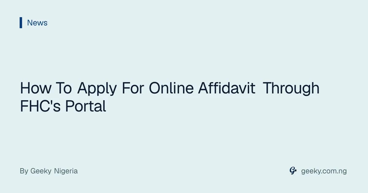 How To Apply For Online Affidavit Through FHC's Portal