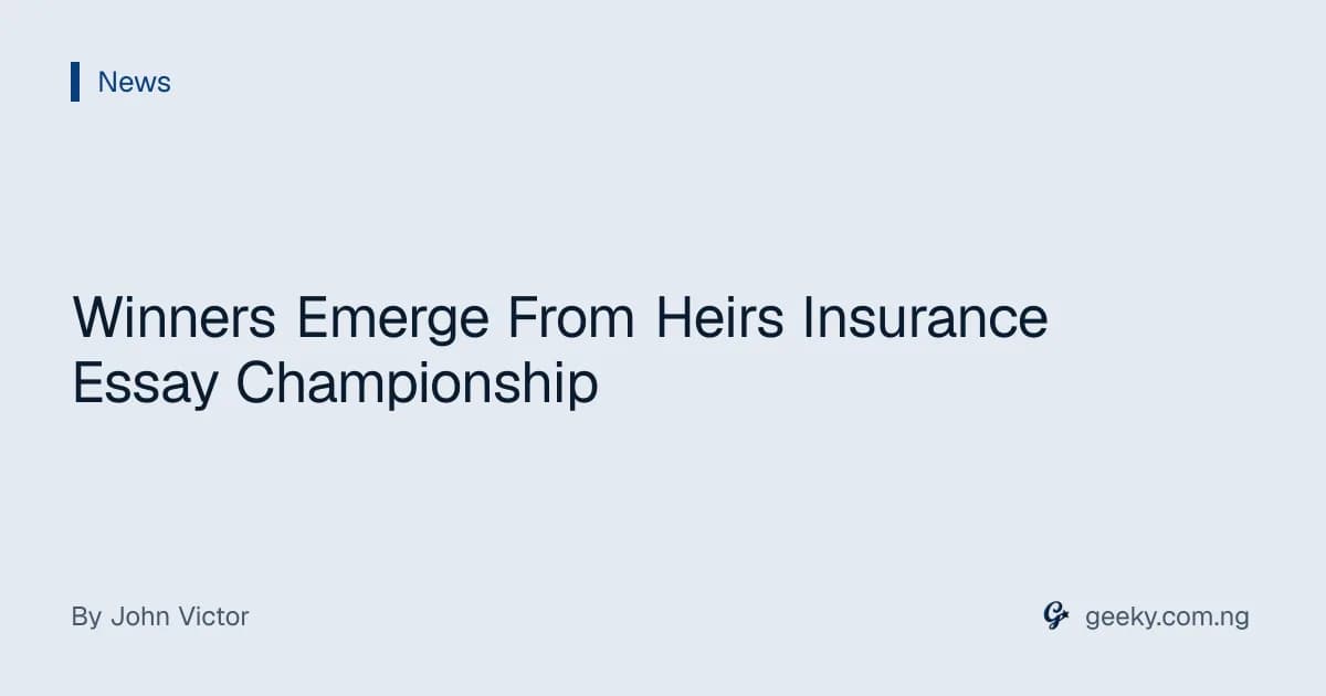 Winners Emerge From Heirs Insurance Essay Championship