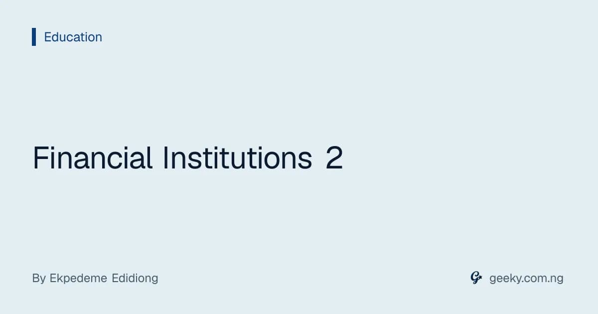 Financial Institutions 2