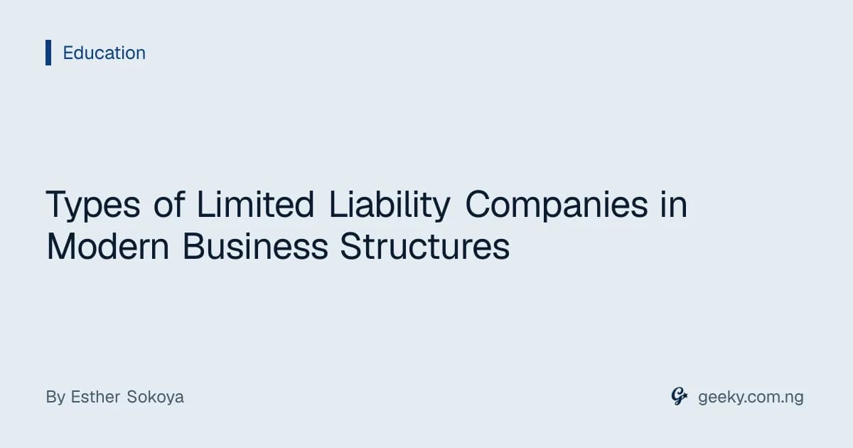 Types of Limited Liability Companies in Modern Business Structures