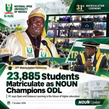 NOUN Matriculates 23,885 Students
