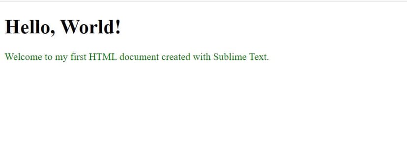 Browser result after changing Paragraph text to green in styles.