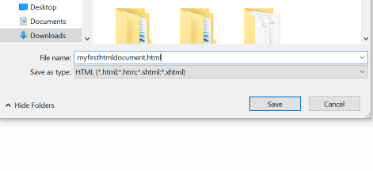 Type a descriptive name and end with the .html extension