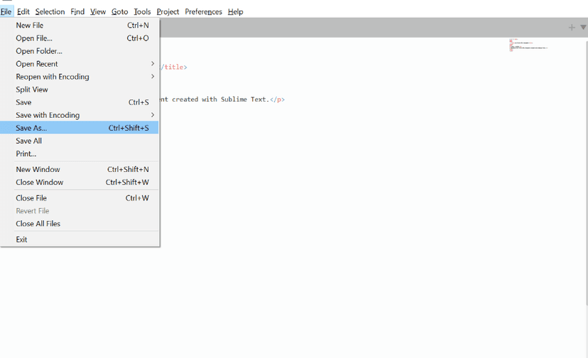 Click File, then Select "Save As"