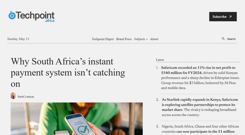 Top 5 Tech Blogs -  https://techpoint.africa