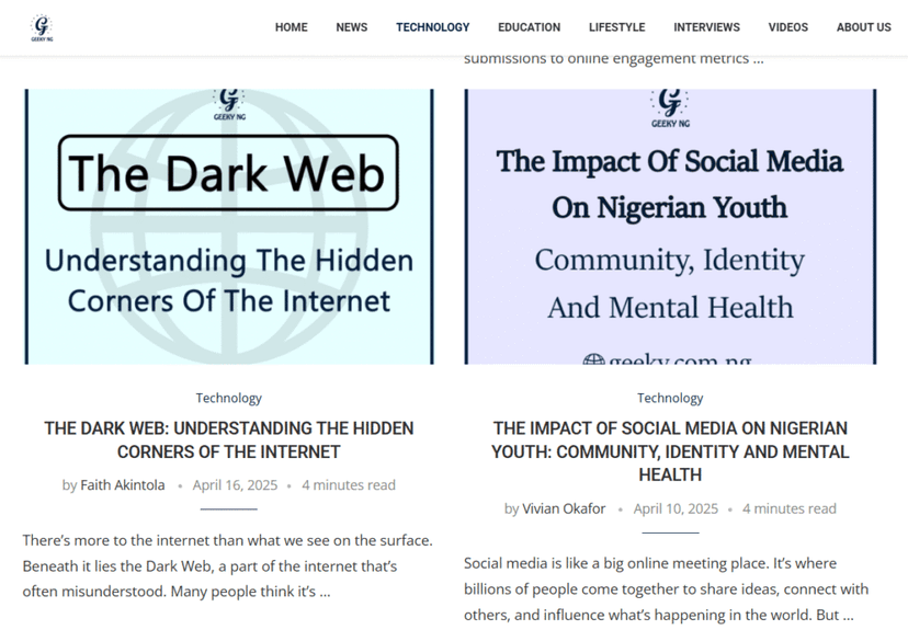Top 5 Tech Blogs - https://geeky.com.ng/category/technology/