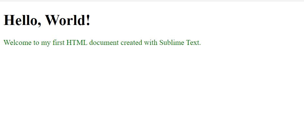 Browser result after changing Paragraph text to green in styles.