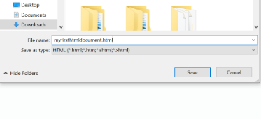 Type a descriptive name and end with the .html extension